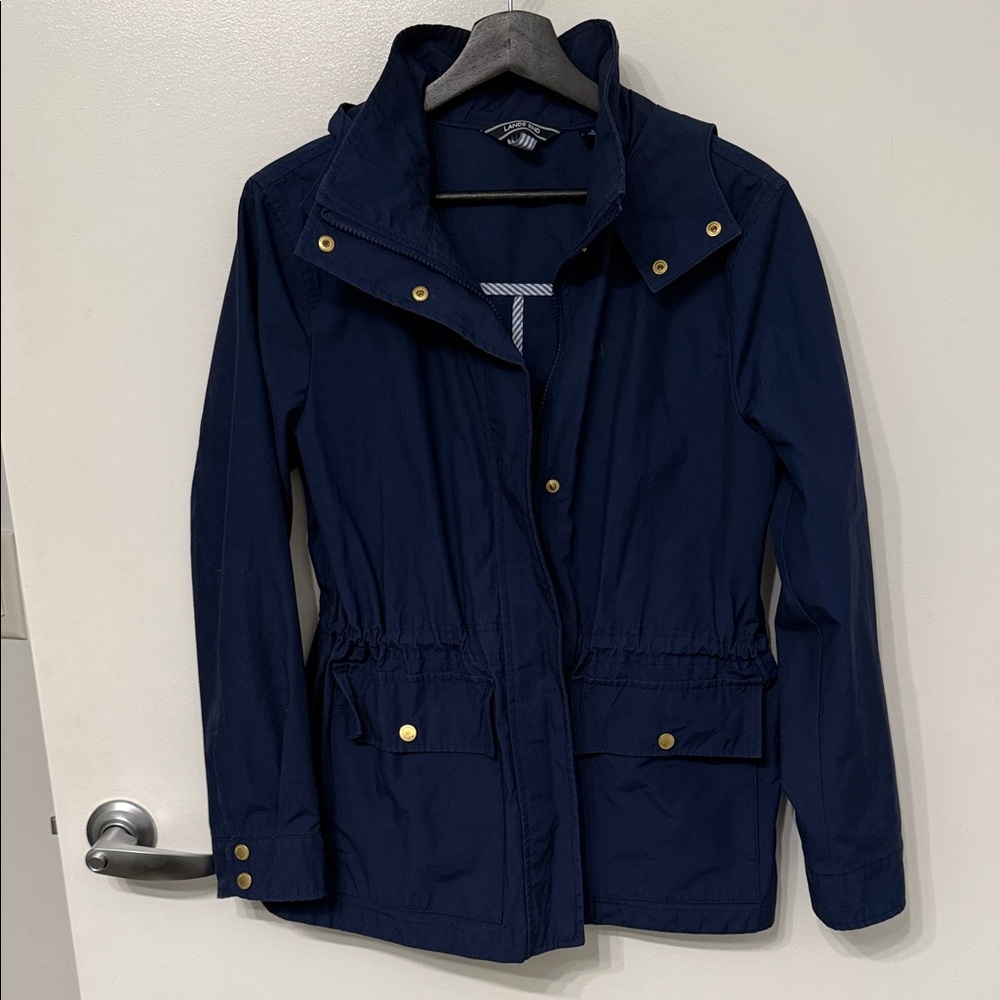 Lands' End Women's Utility Jacket in Navy with Gold Accents